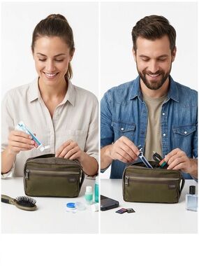 Tumi Olive Green Travel dopp kit